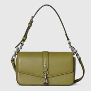Gucci Crossbody Bag Hook Green Leather